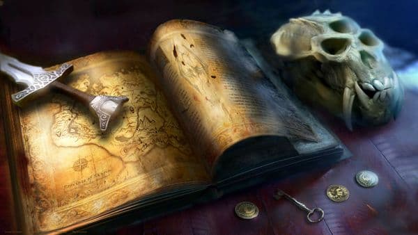 Книга, карта, меч