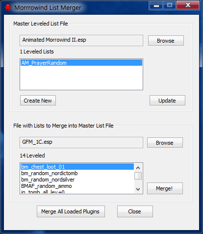 Morrowind Leveled List Merger