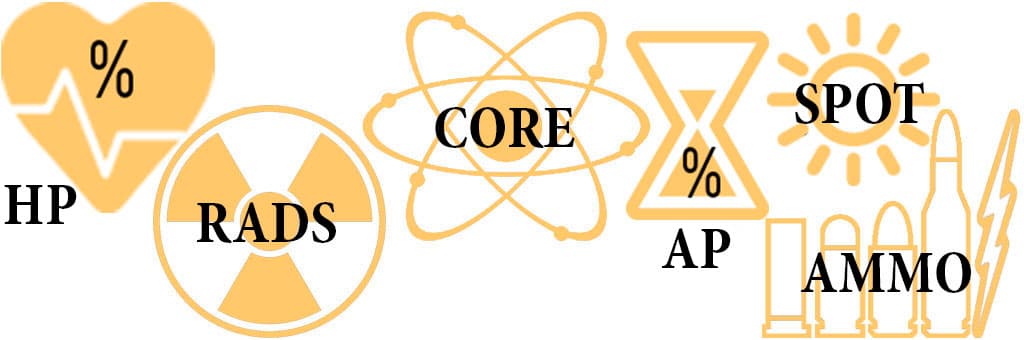 Иконки HUD силовой брони вместо буквенных обозначений