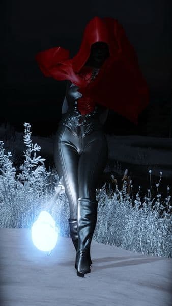 The shadow in red