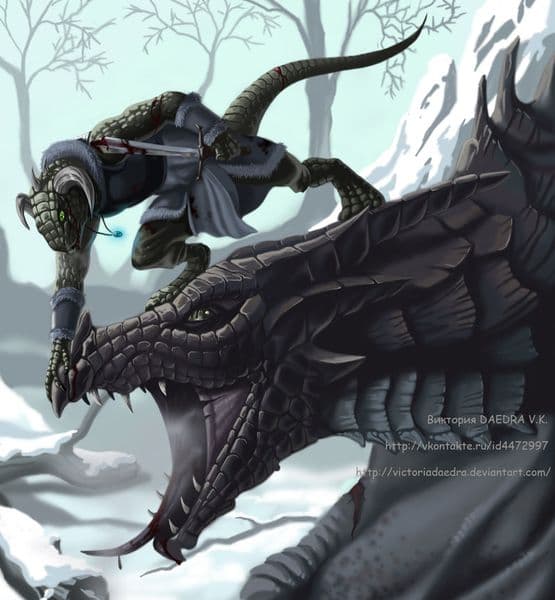 Skyrim Dovahkiin and Dragon