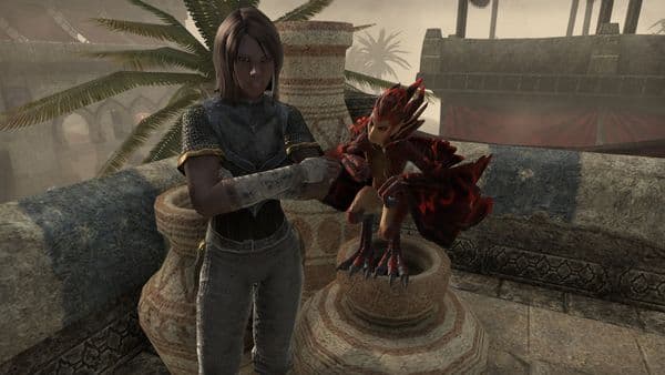 Leja and her harpy . Kozanset , Alik'r Desert .