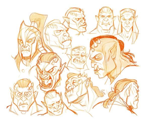 Skyrim Orc sketches by Drkav