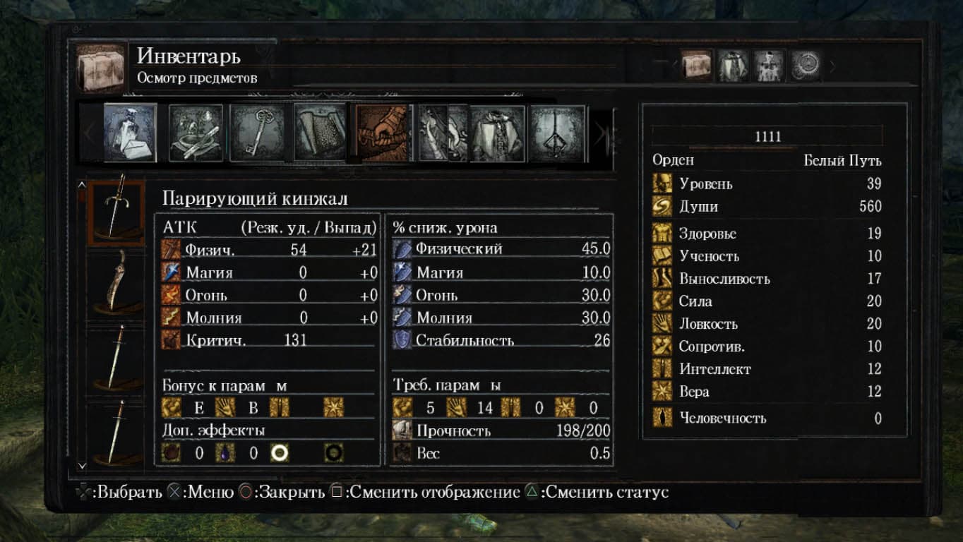 Интерфейс из BloodBorne