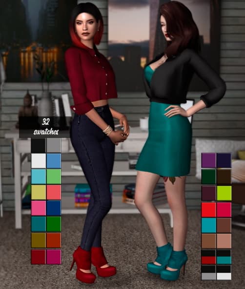 Art-Sims Natacha Marro Mint Court Shoes Conversion by Astya96