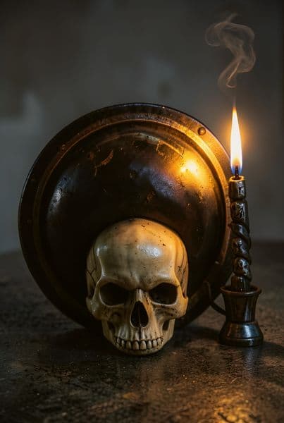 Череп со свечой